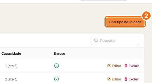 Exemplo de destaque laranja numerado em um botão