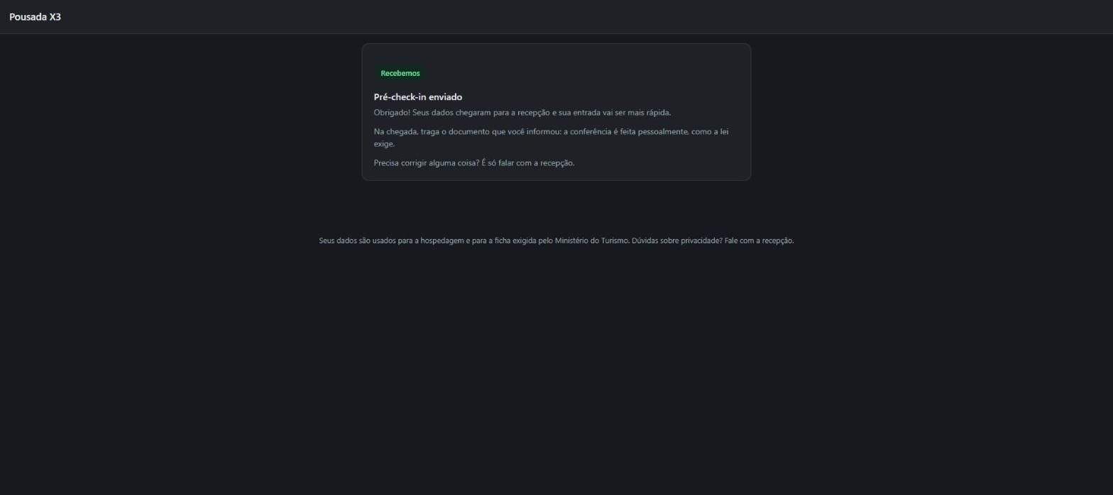 Tela do passo 8: Depois de Enviar pré-check-in, aparece a confirmação, lembrando de trazer o documento.